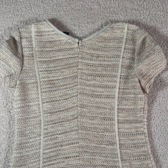 St John Womens Midi Dress Tweed Wool Blend Cream Sz 6 Made in USA Luxury Formal - Picture 6 of 12